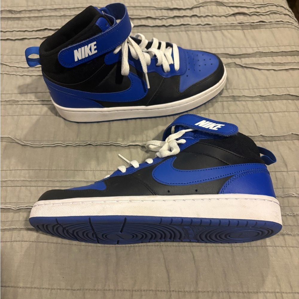 Nike Kids Black and Blue High-Top Sneakers